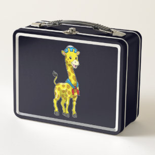 Giraffe als Seeleute mit Sailor-Hut Metall Brotdose