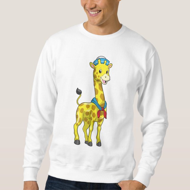 Giraffe als Seeleute mit Sailor-Hut Sweatshirt (Vorderseite)