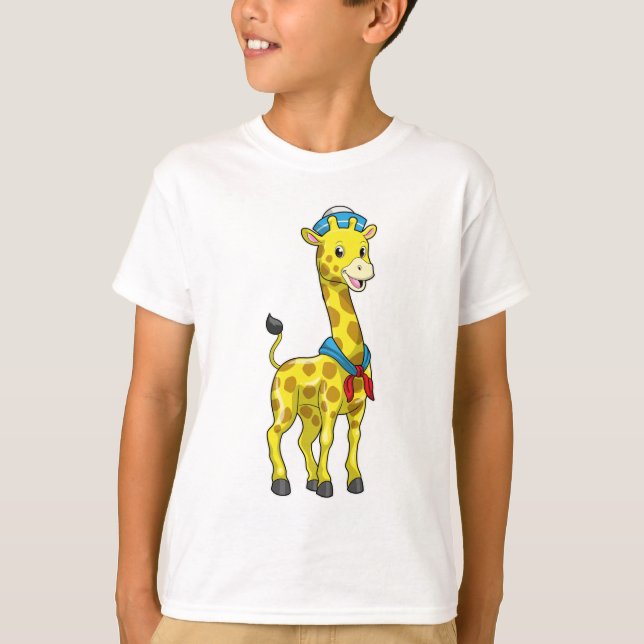 Giraffe als Seeleute mit Sailor-Hut T-Shirt (Vorderseite)