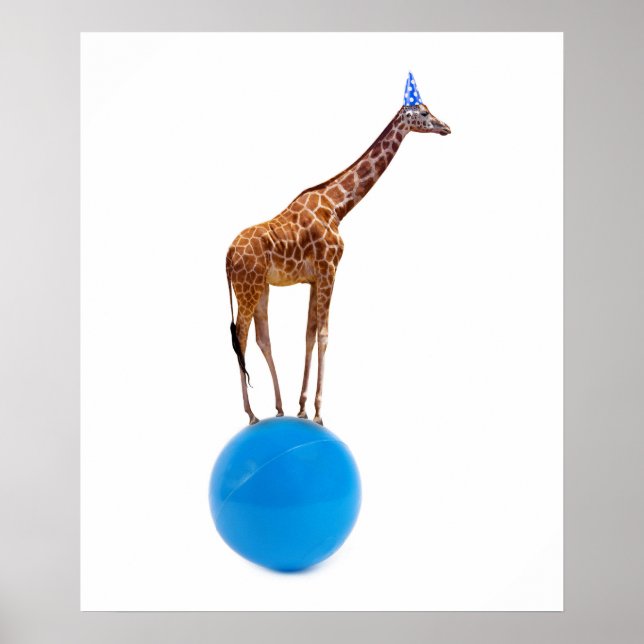 Giraffe am Ball Poster (Vorne)