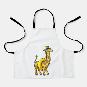 Giraffe am Strand mit Swim Ring & Sonnenbrille Schürze