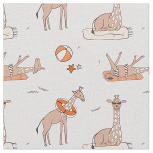 Giraffe am Strand Stoff