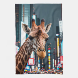 Giraffe am Times Square Geschirrtuch