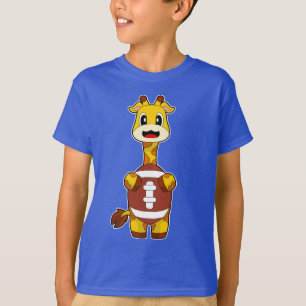 Giraffe American Football Sports T-Shirt