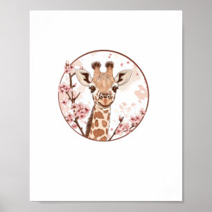 Giraffe Amidt Kirry Blossoms Circle Poster