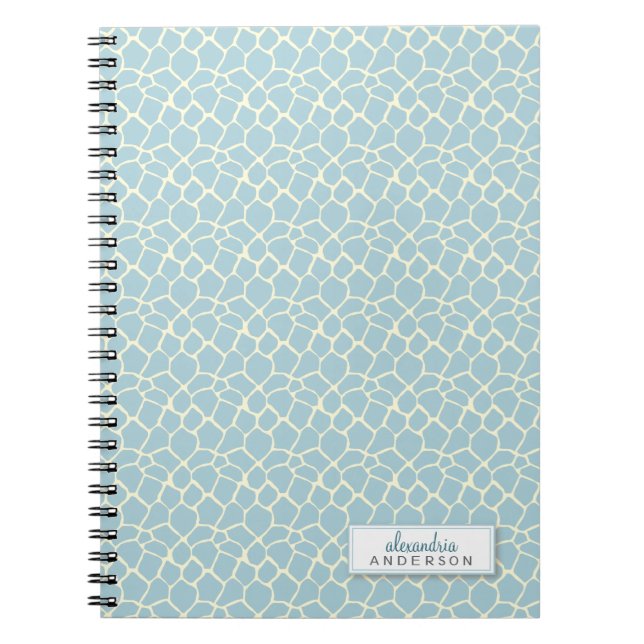 Giraffe Animal Muster Custom Notebook (Babyblau) Notizblock (Vorderseite)