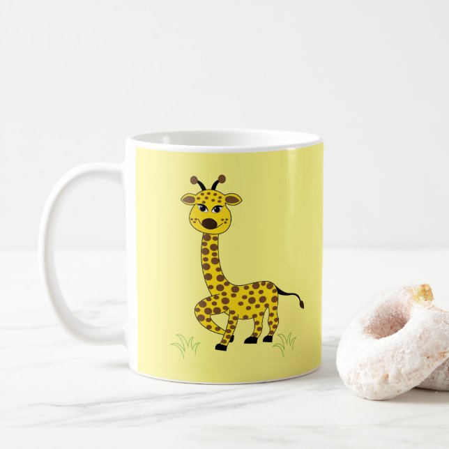 Giraffe Animal Niedlich Kaffeetasse (Mit Donut)