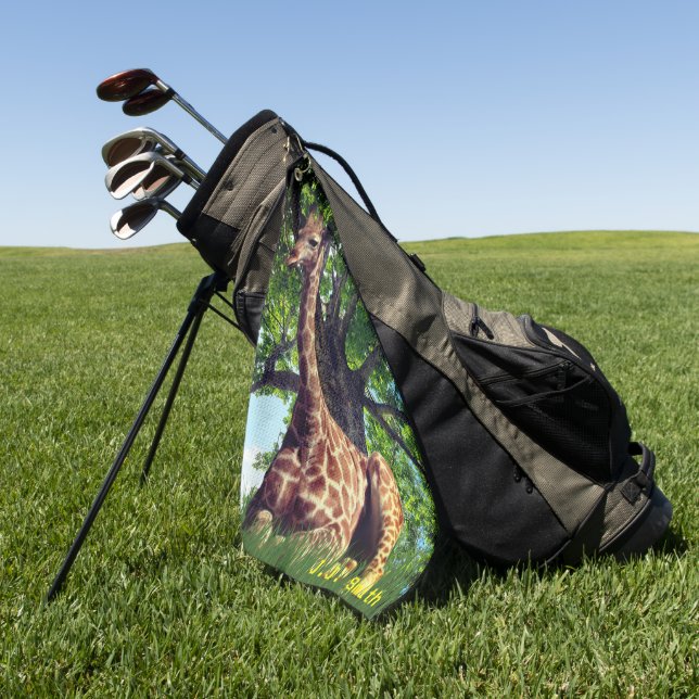 Giraffe Animal Personalisiert Golfhandtuch (Gras)