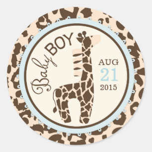 Giraffe Animal Print Baby Shooting Label Runder Aufkleber