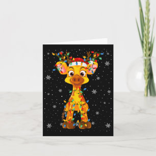 Giraffe Animal Weihnachtsmannmütze Ugly Christmas  Karte