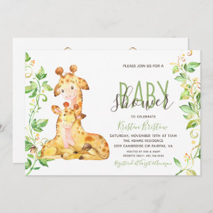 Giraffe Animals Kinderdusche Einladung