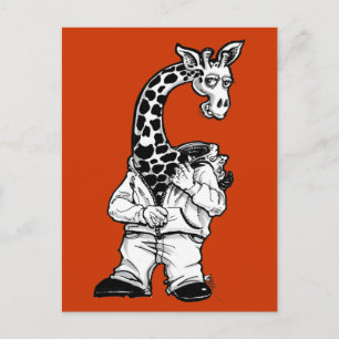 Giraffe-Anzug Postkarte
