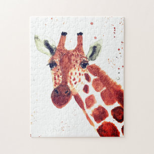 Giraffe Aquarell Tier Safari Kinder Humor Zoo