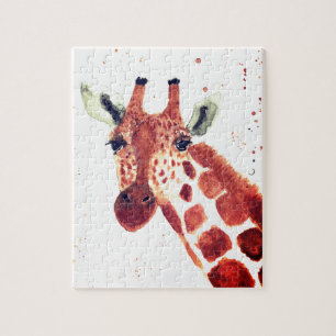 Giraffe Aquarell Tier Safari Kinder Humor Zoo Ji