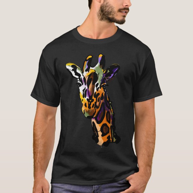Giraffe Aquarellmalerei-T - Shirt (Vorderseite)