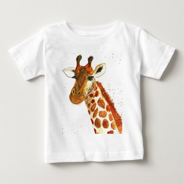 Giraffe Aquarelltiere Safari Afrikanischer Dschung Baby T-shirt (Vorderseite)