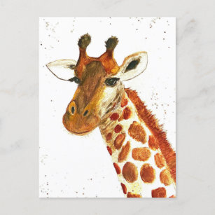 Giraffe Aquarelltiere Safari Afrikanischer Dschung Postkarte
