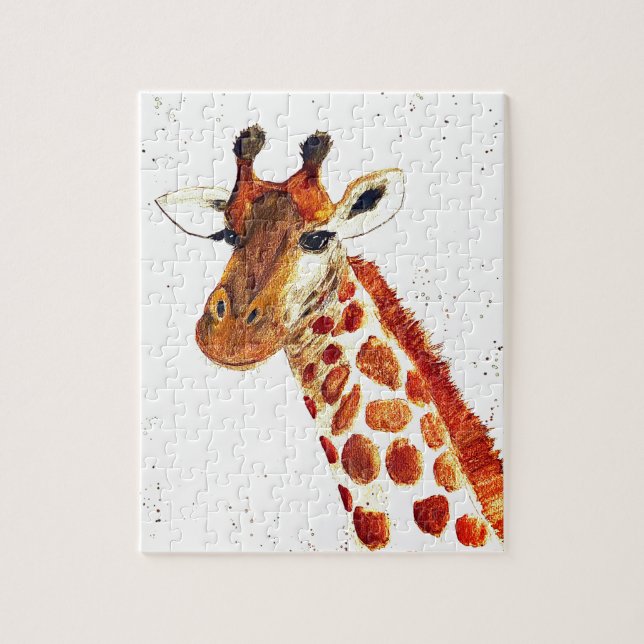 Giraffe Aquarelltiere Safari Kinder Spaß Zoo (Vertikal)