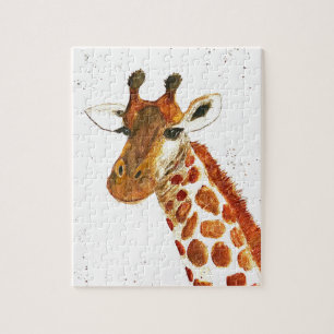 Giraffe Aquarelltiere Safari Kinder Spaß Zoo J