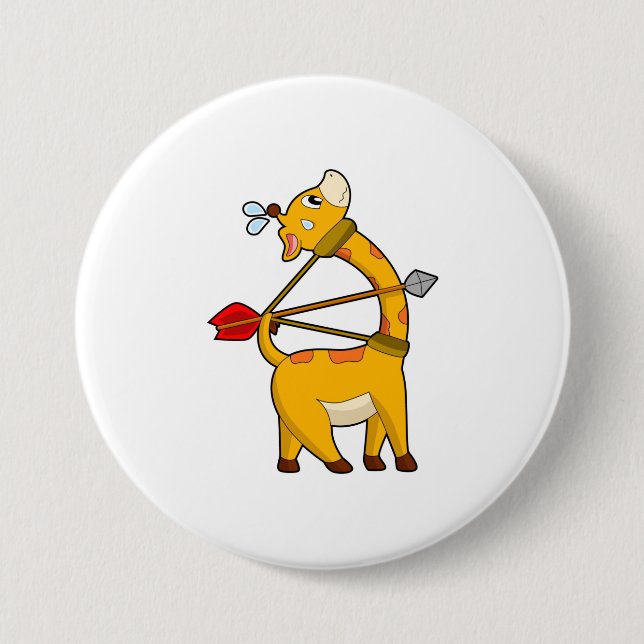 Giraffe Archer Arrow Bow Button (Vorderseite)