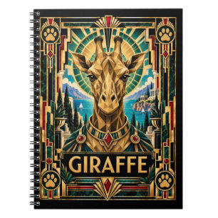 Giraffe, Art Deco Wildtiere Notizblock