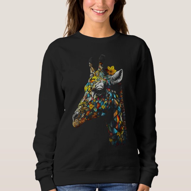 Giraffe Artwork  Animal Colourful Giraffe 1 Sweatshirt (Vorderseite)