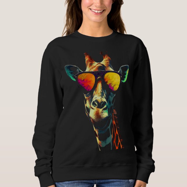 Giraffe Artwork Sonnenbrille Tier Sweatshirt (Vorderseite)