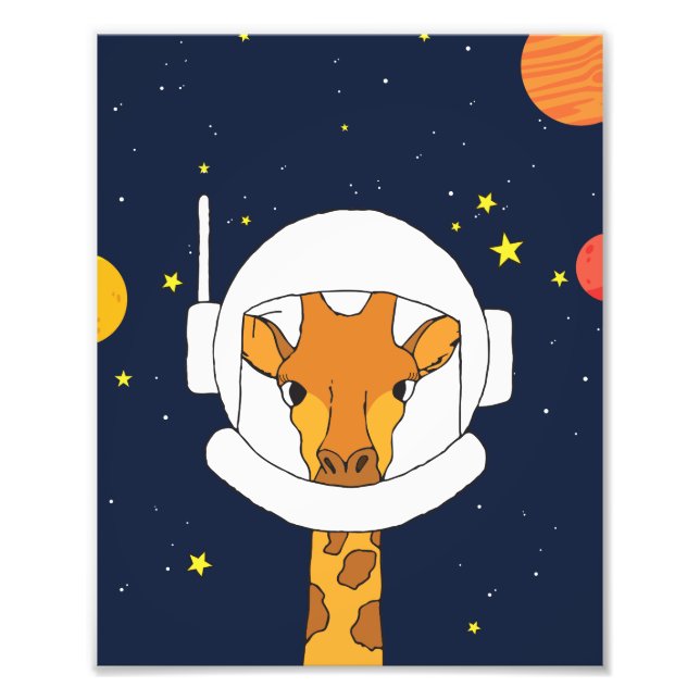 Giraffe Astronautentier mit Helm-Clipart Fotodruck (Vorne)
