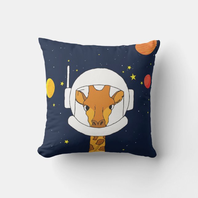 Giraffe Astronautentier mit Helm-Clipart Kissen (Vorderseite)