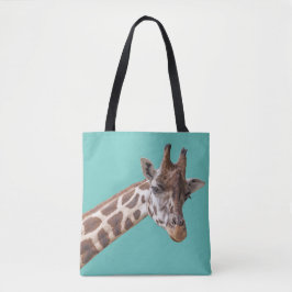Giraffe auf Aquamarin grün Tasche