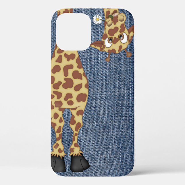 Giraffe auf blauem Denim Case-Mate iPhone Hülle (Rückseite)