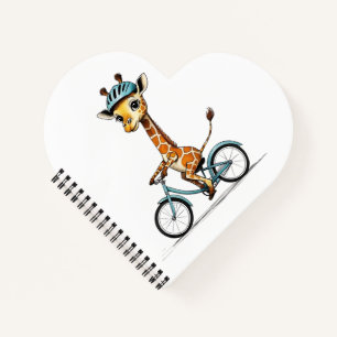 Giraffe auf einem Fahrrad – handgezeichnete Bleist Notizbuch