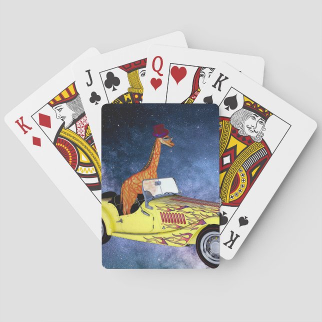 Giraffe auf Karten für Weltraumspiele Spielkarten (Rückseite)