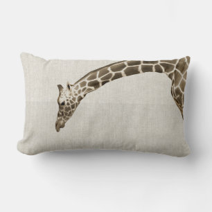 Giraffe auf Linen Streifen Dekorator Accent Kissen