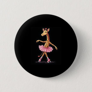 Giraffe auf Roller-Skaten in rosa Tutu-Tank-Oben Button