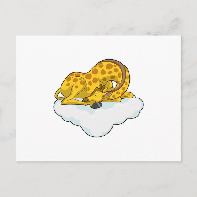 Giraffe auf Wolken Postkarte (Vorderseite)