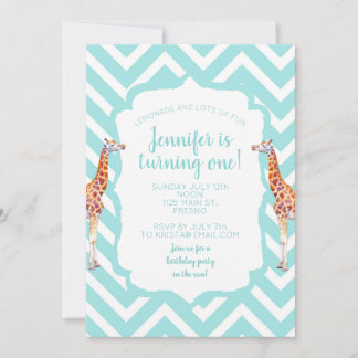 Giraffe auf Zickzack Zickzack. Einladung
