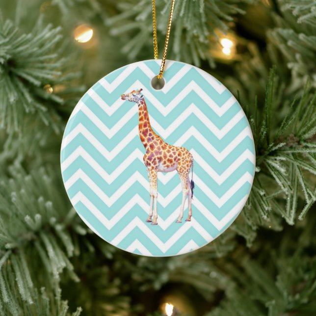 Giraffe auf Zickzack Zickzack. Keramik Ornament (Baum)