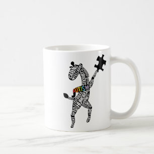 Giraffe Autism Puzzle Typografie Kaffeetasse