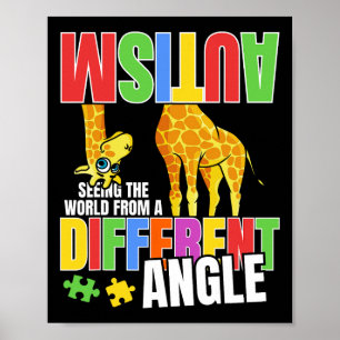 Giraffe Autismus Lustig Die Welt Aus Einer Anderen Poster