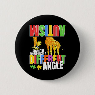 Giraffe Autismus lustig die Welt von anders sehen Button