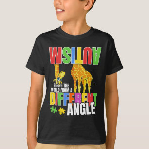 Giraffe Autismus lustig die Welt von anders sehen T-Shirt