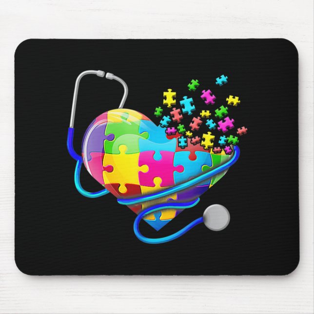 Giraffe Autismus sieht Welt anders Angle Awaren Mousepad (Vorne)