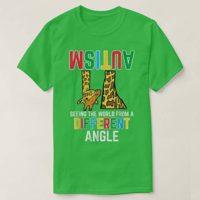 Giraffe Autismus sieht Welt anders Angle Awaren T-Shirt (Design vorne)