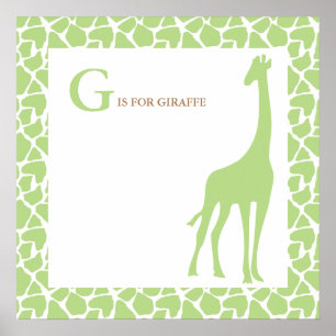 Giraffe Baby Bedroom Wall Poster