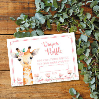 Giraffe Baby Duwer Diaper Raffekarte Tischnummer