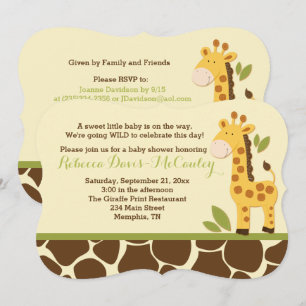 Giraffe Baby Duwer Invitation Gender Neutral Einladung