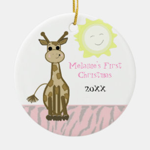 Giraffe Baby First Christmas Keramik Ornament