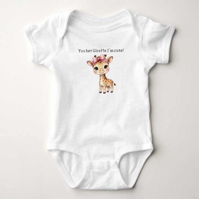 Giraffe-Baby-Mädchen Baby Strampler (Vorderseite)