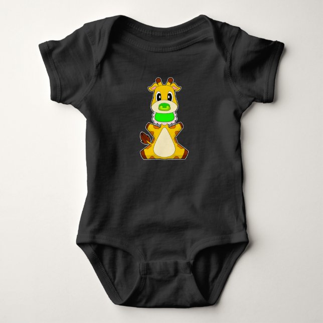 Giraffe Baby Schnuller Bib Strampler (Vorderseite)